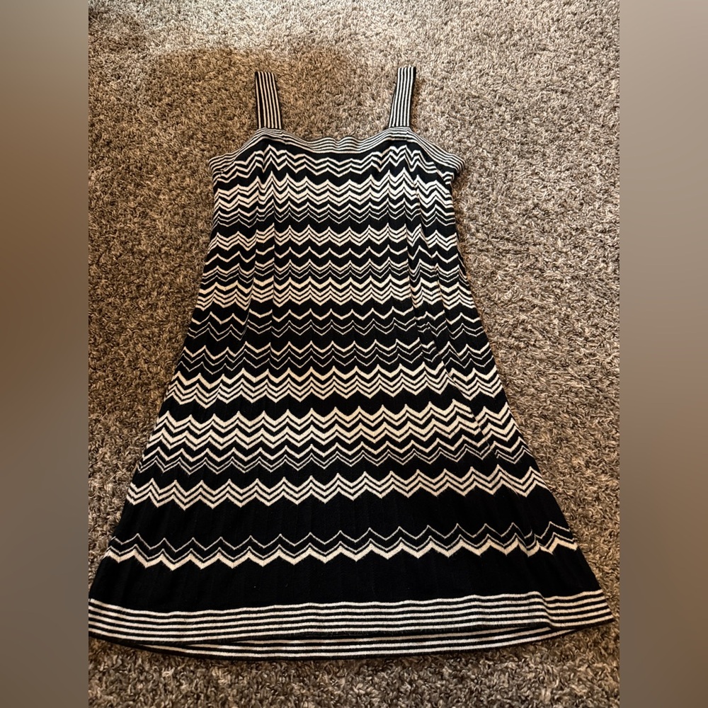 Missoni Black and White Zigzag Mini Dress